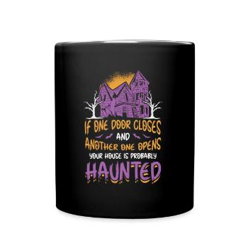 Lustiges Halloween-haus, Spukt An Halloween - Tasse einfarbig - Schwarz - Vorne