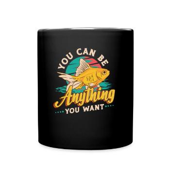 Goldfish Be A Shark, message de motivation - Mug uni - noir - Devant