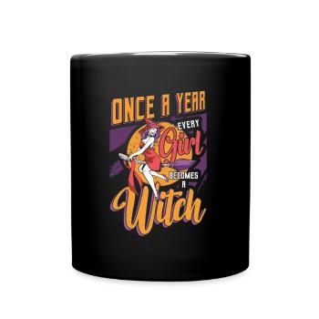Une fois par an, chaque fille devient Halloween - Mug uni - noir - Devant