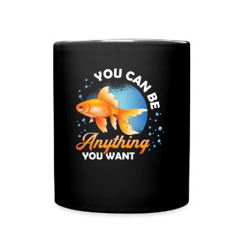 Goldfish Be A Shark, message de motivation - Mug uni - noir - Devant