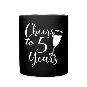 5th Wedding Anniversary Men Women Married Couple - Full Colour Mug - black - Front