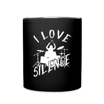 I Love Silence - Idée cadeau Drummer Girls - Mug uni - noir - Devant
