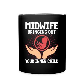 Sage-femme LD Travail Obstétricien Cadeau - Mug uni - noir - Devant