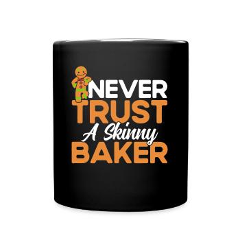 Plätzchen backen Weihnachtsbäckerei Plätzchenbacke - Tasse einfarbig - Schwarz - Vorne