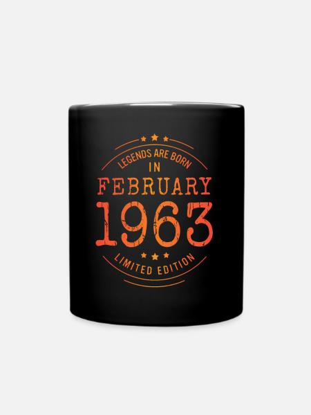 Geburtstag Februar 1963 Limited Edition Vintage - Tasse einfarbig - Schwarz