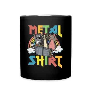 Rock Love Peace Music Heavy Trash Racoon Metal - Tasse einfarbig - Schwarz - Vorne