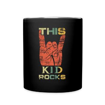 Vintage Rock Sign Rock Hand Metal Kid - Tasse einfarbig - Schwarz - Vorne