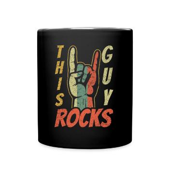 Vintage Retro Rock Sign Rock Hand Metal Guy Rocker - Tasse einfarbig - Schwarz - Vorne