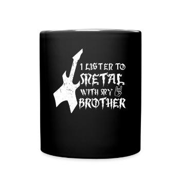 Écoutez du métal avec Brother Metal Kid mélomane - Mug uni - noir - Devant