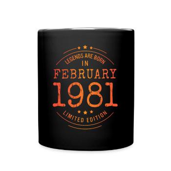 Anniversaire Février 1981 Edition Limitée Millésime - Mug uni - noir - Devant