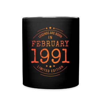Anniversaire Février 1991 Edition Limitée Millésime - Mug uni - noir - Devant