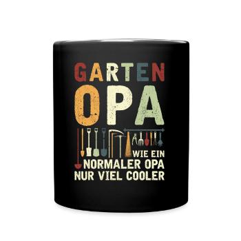 Garten Opa Lustiger Gärtner Opa - Tasse einfarbig - Schwarz - Vorne