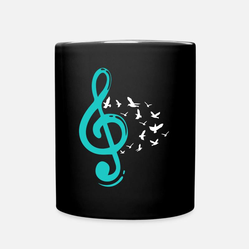 Violinschlüssel Vögel Musiklehrer Musiker - Tasse einfarbig - Schwarz