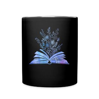 Wildflower Bücher Lesen Frauen Gartenarbeit - Tasse einfarbig - Schwarz - Vorne
