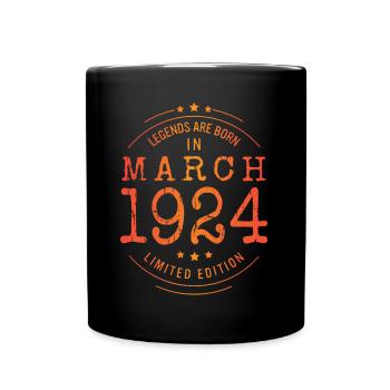 Anniversaire Mars 1924 Edition Limitée Millésime - Mug uni - noir - Devant