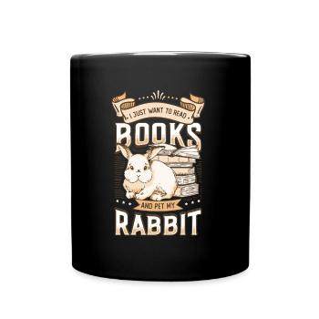 Lire des livres et caresser mon lapin. - Mug uni - noir - Devant