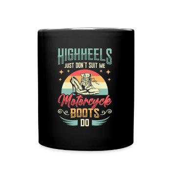 Sexy Motorrad Frauen, Bikerin - Tasse einfarbig - Schwarz - Vorne