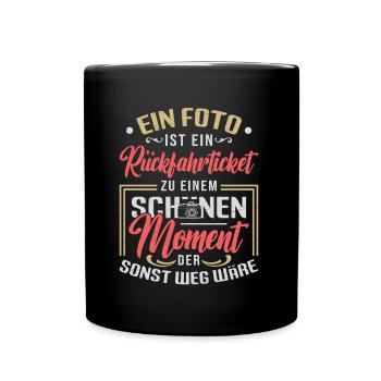Foto, Rückfahrticket, Vergangenheit, Fotograf. - Tasse einfarbig - Schwarz - Vorne