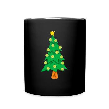 Christmas Tree With Tennis Balls Tennis Christmas - Full Colour Mug - black - Front