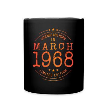 Geburtstag März 1968 Limited Edition Vintage - Tasse einfarbig - Schwarz - Vorne