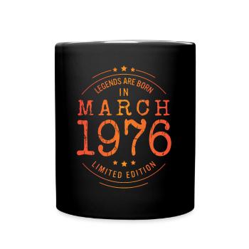 Birthday March 1976 Limited Edition Vintage - Full Colour Mug - black - Front