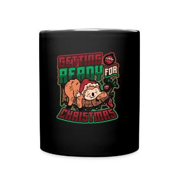 Préparatifs pour Noël, paresseux paresseux - Mug uni - noir - Devant