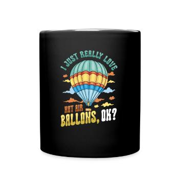 Ich Liebe Heißluftballons Einfach Sehr - Tasse einfarbig - Schwarz - Vorne
