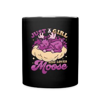 Just A Girl Who Loves Moose - Full Colour Mug - black - Front