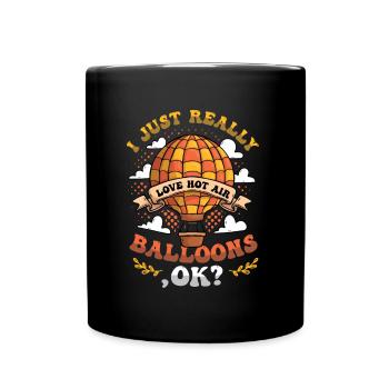 Ich Liebe Heißluftballons Einfach Sehr - Tasse einfarbig - Schwarz - Vorne
