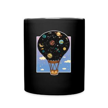 Montgolfière dans l’espace - Mug uni - noir - Devant