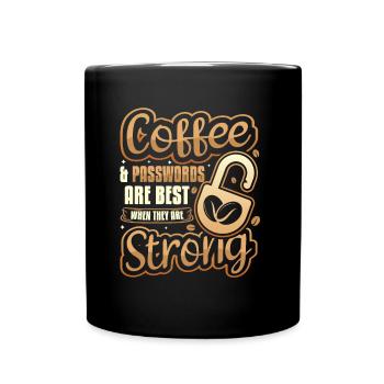 Café et mot de passe - Mug uni - noir - Devant