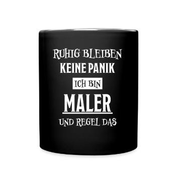 Maler Witz Spruch Meister Lackierer Maler Geschenk - Tasse einfarbig - Schwarz - Vorne
