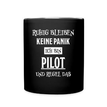Pilot Lustige Spruch Flug Flugsport Pilot Geschenk - Tasse einfarbig - Schwarz - Vorne