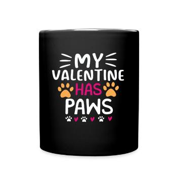Love Dogs My Valentine Lover Hearts Day Valentines - Full Colour Mug - black - Front