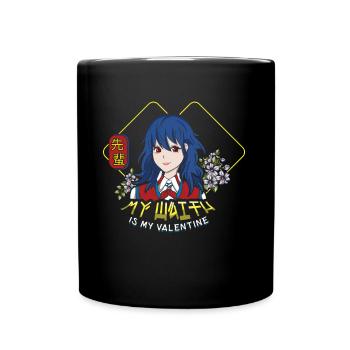 My Waifu Anime Valentines Hearts Day Valentines - Full Colour Mug - black - Front