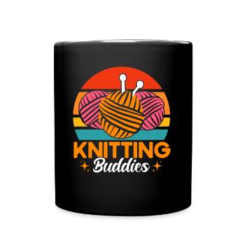 Stricken Lustiger Stricker Stricken Geschenk - Tasse einfarbig - Schwarz - Vorne