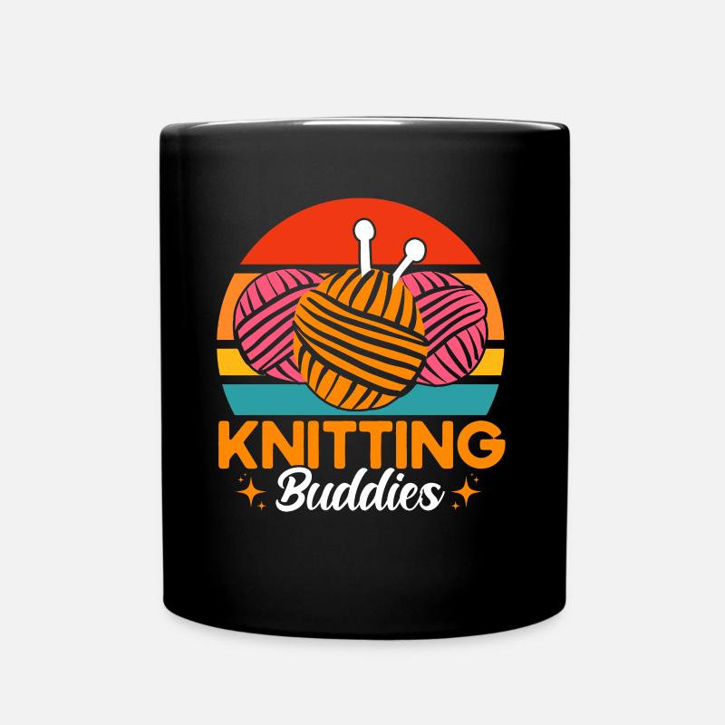 Stricken Lustiger Stricker Stricken Geschenk - Tasse einfarbig - Schwarz