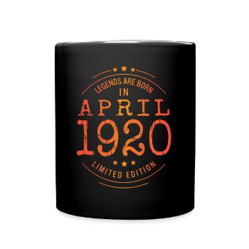 Anniversaire avril 1920 Edition Limitée Millésime - Mug uni - noir - Devant