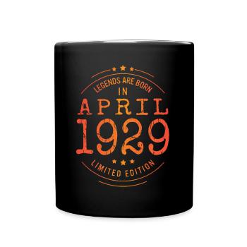 Geburtstag April 1929 Limited Edition Vintage - Tasse einfarbig - Schwarz - Vorne