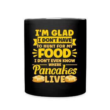 Pfannkuchen Frühstückspfannkuchen Fluffiger Flachk - Tasse einfarbig - Schwarz - Vorne