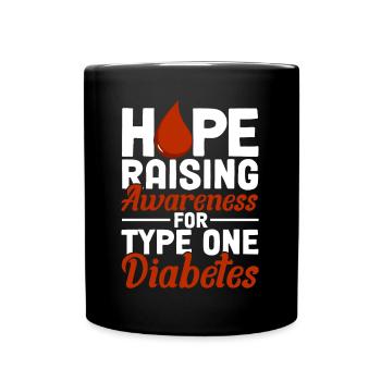 Supporters of Type 1 Diabetes Diabetes Month Dia - Full Colour Mug - black - Front