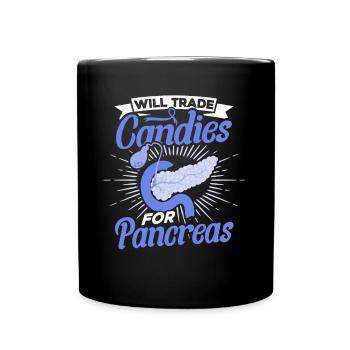 Diabetes Awareness Supporters of Type 1 Diabet - Full Colour Mug - black - Front