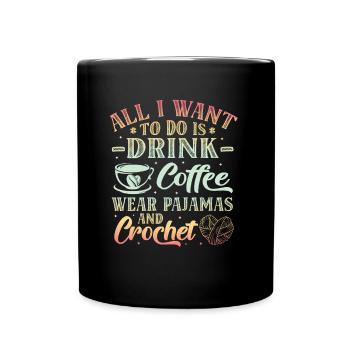 Kaffee-pyjamas Und Häkeln - Love Crocheting - Tasse einfarbig - Schwarz - Vorne