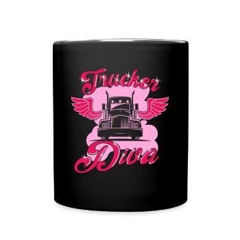 Trucker Diva Trucking Art For Women Truck Driver - Tasse einfarbig - Schwarz - Vorne