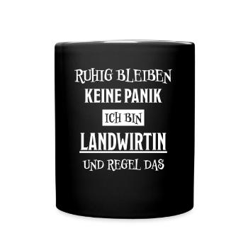 Landwirtin Witz Spruch Traktor Landwirtin Geschenk - Tasse einfarbig - Schwarz - Vorne