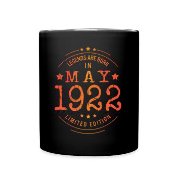 Birthday May 1922 Limited Edition Vintage - Full Colour Mug - black - Front