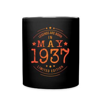 Birthday May 1937 Limited Edition Vintage - Full Colour Mug - black - Front