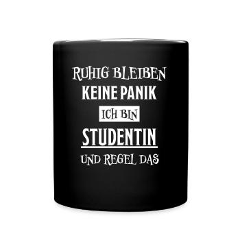 Studentin Spruch Universität Studentin Geschenk - Tasse einfarbig - Schwarz - Vorne