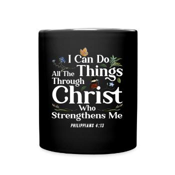 Christian Inspiring Jesus God Gift - Full Colour Mug - black - Front
