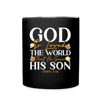 Inspiring Jesus God Christian Gift - Full Colour Mug - black - Front